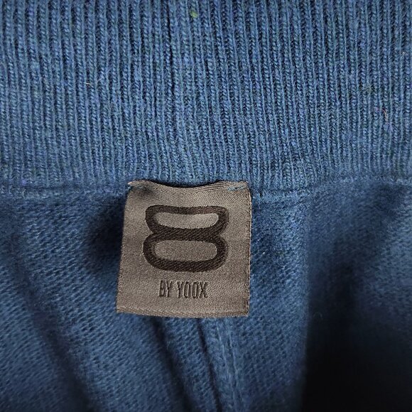 8 by YOOX Italy Wool Cashmere Blend Thick Knit Wide Leg Sweatpants Blue sz XS - Picture 7 of 8